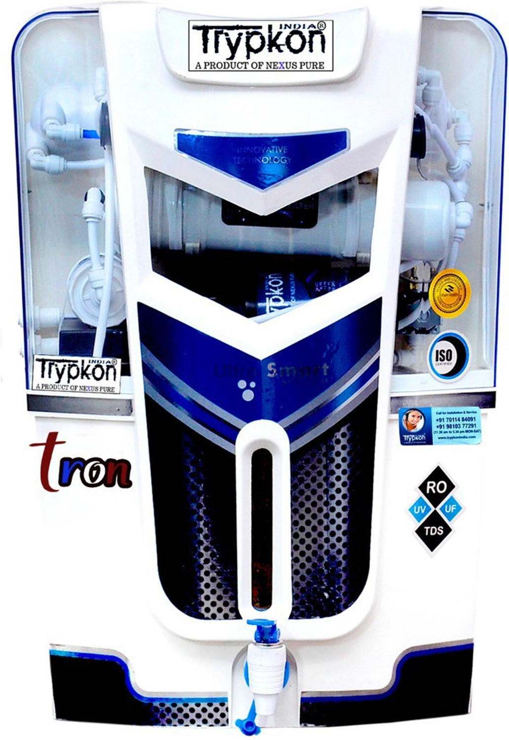 Image of trypkon TRON MINERALS CARTAGE 10 L RO + UF + UV + UV LED + TDS Control Water Purifier