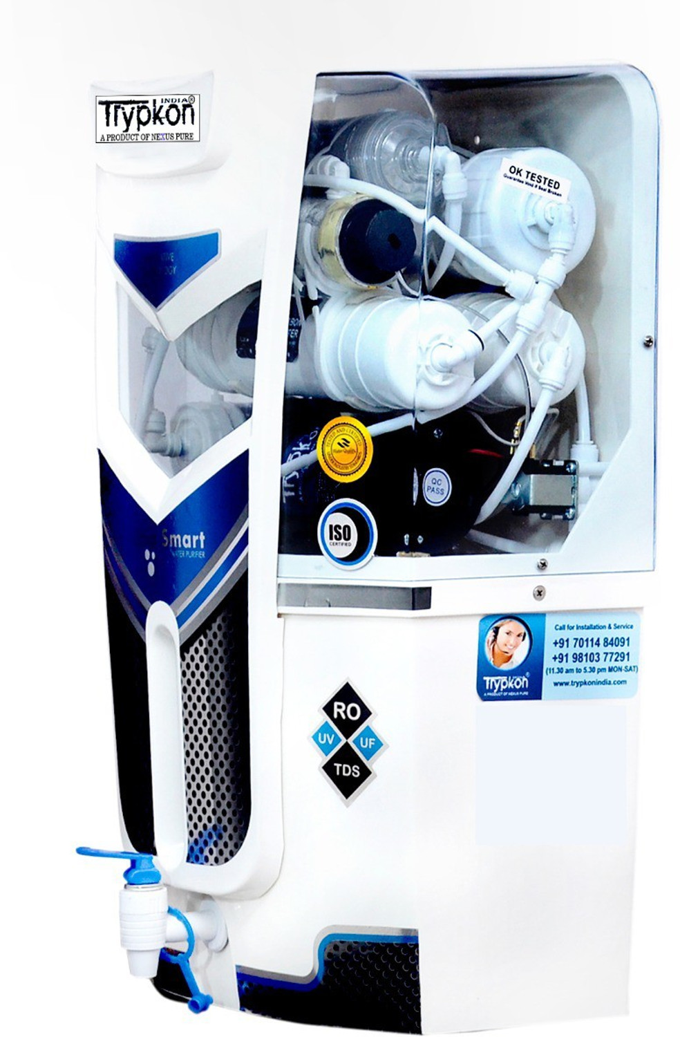 Image of trypkon TRON MINERALS CARTAGE 10 L RO + UF + UV + UV LED + TDS Control Water Purifier