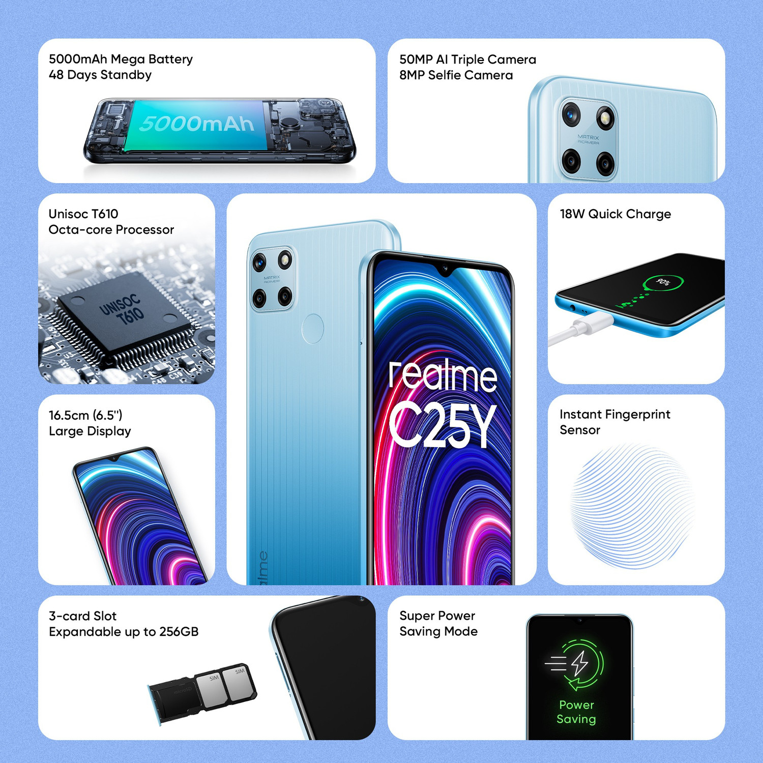 Image of realme C25Y (Glacier Blue, 64 GB)