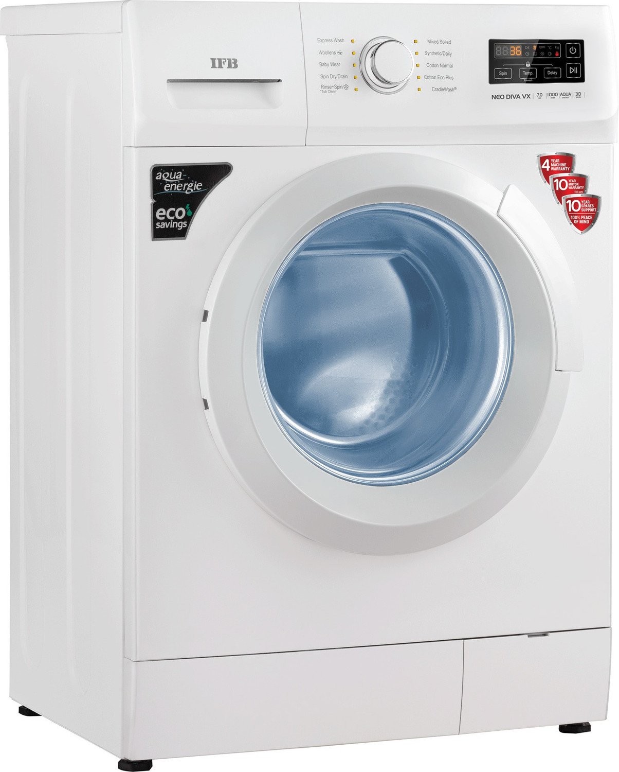Image of IFB 7 kg Fully Automatic Front Load Washing Machine with In-built Heater White