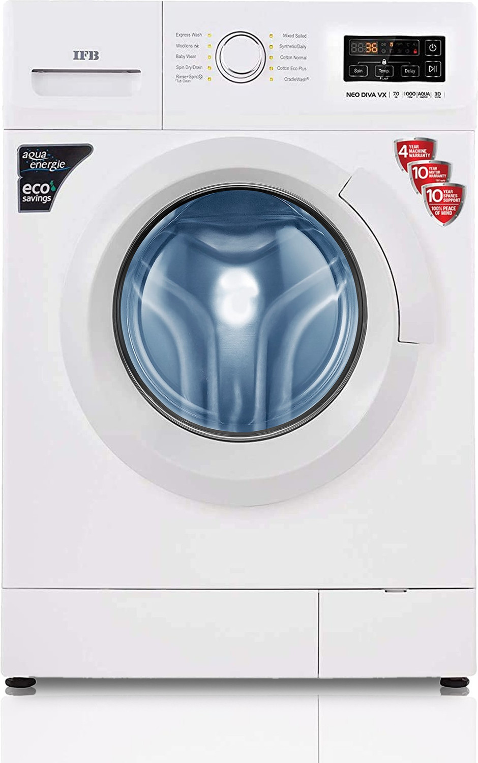 Image of IFB 7 kg Fully Automatic Front Load Washing Machine with In-built Heater White
