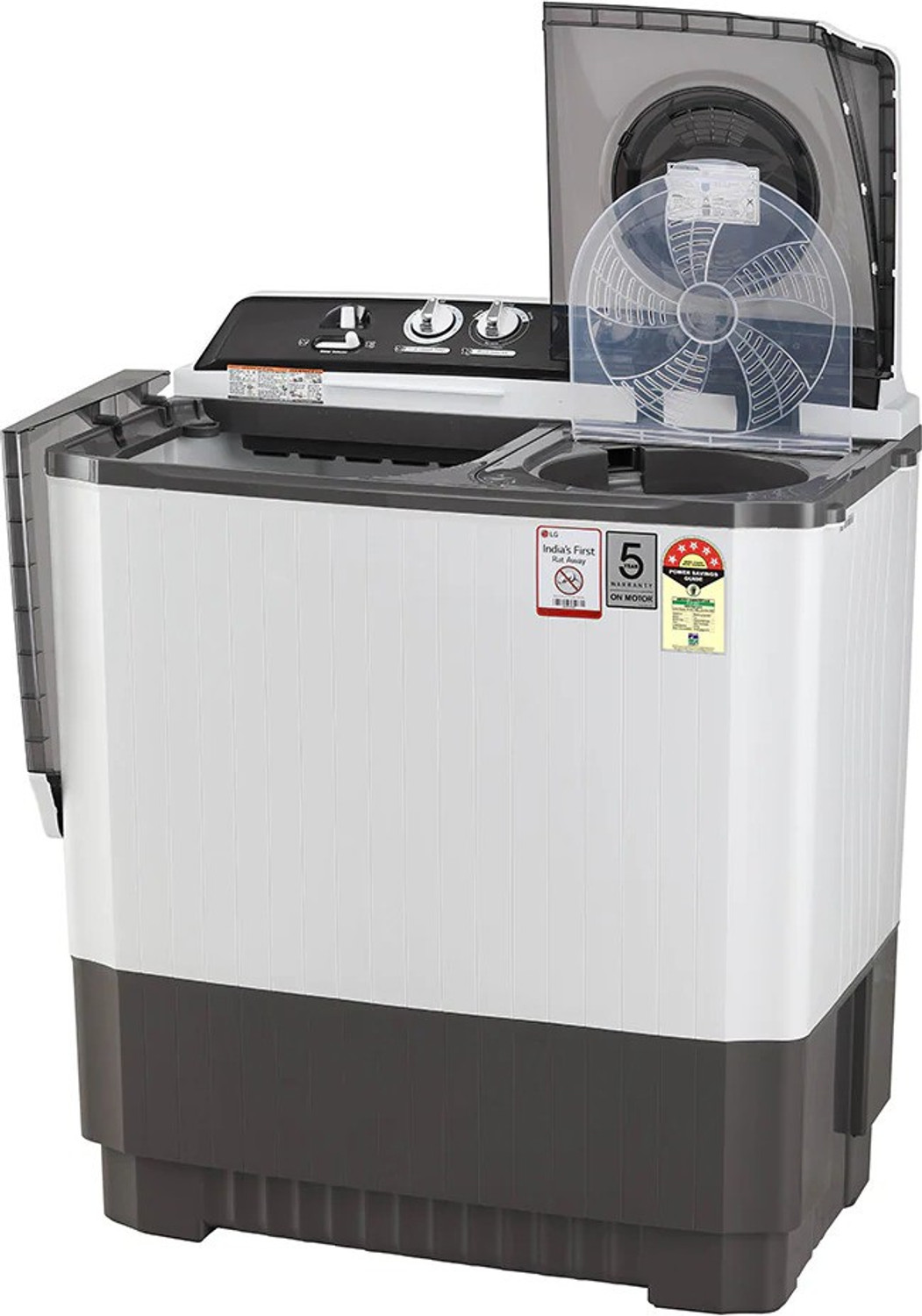 Image of LG 9 kg with Wi-Fi Enabled Roller Jet Pulsator and Soak Semi Automatic Top Load Washing Machine Grey