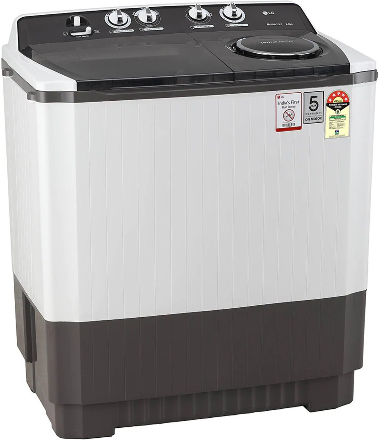 Image of LG 9 kg with Wi-Fi Enabled Roller Jet Pulsator and Soak Semi Automatic Top Load Washing Machine Grey