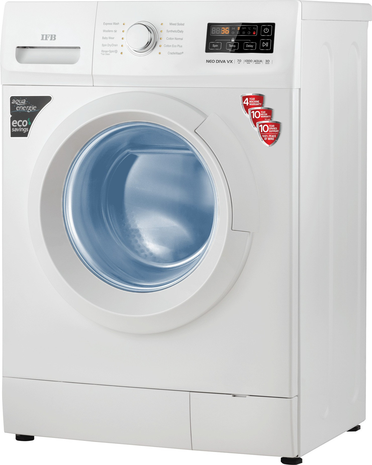 Image of IFB 7 kg Fully Automatic Front Load Washing Machine with In-built Heater White