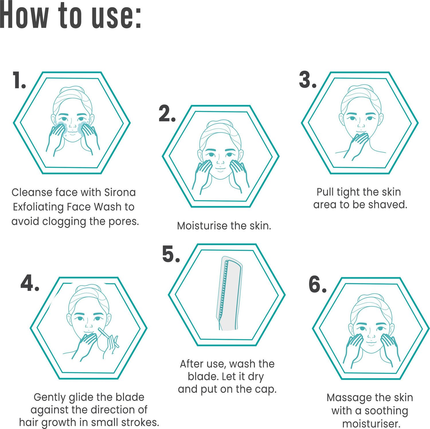 Image of SIRONA Blink & Glow Reusable Eyebrow & Face Razor for Women, Women