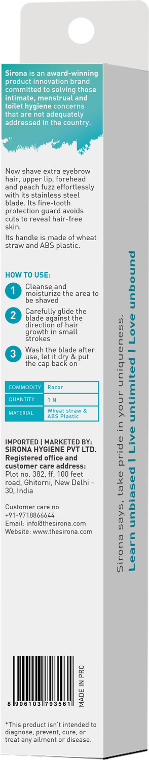 Image of SIRONA Blink & Glow Reusable Eyebrow & Face Razor for Women, Women