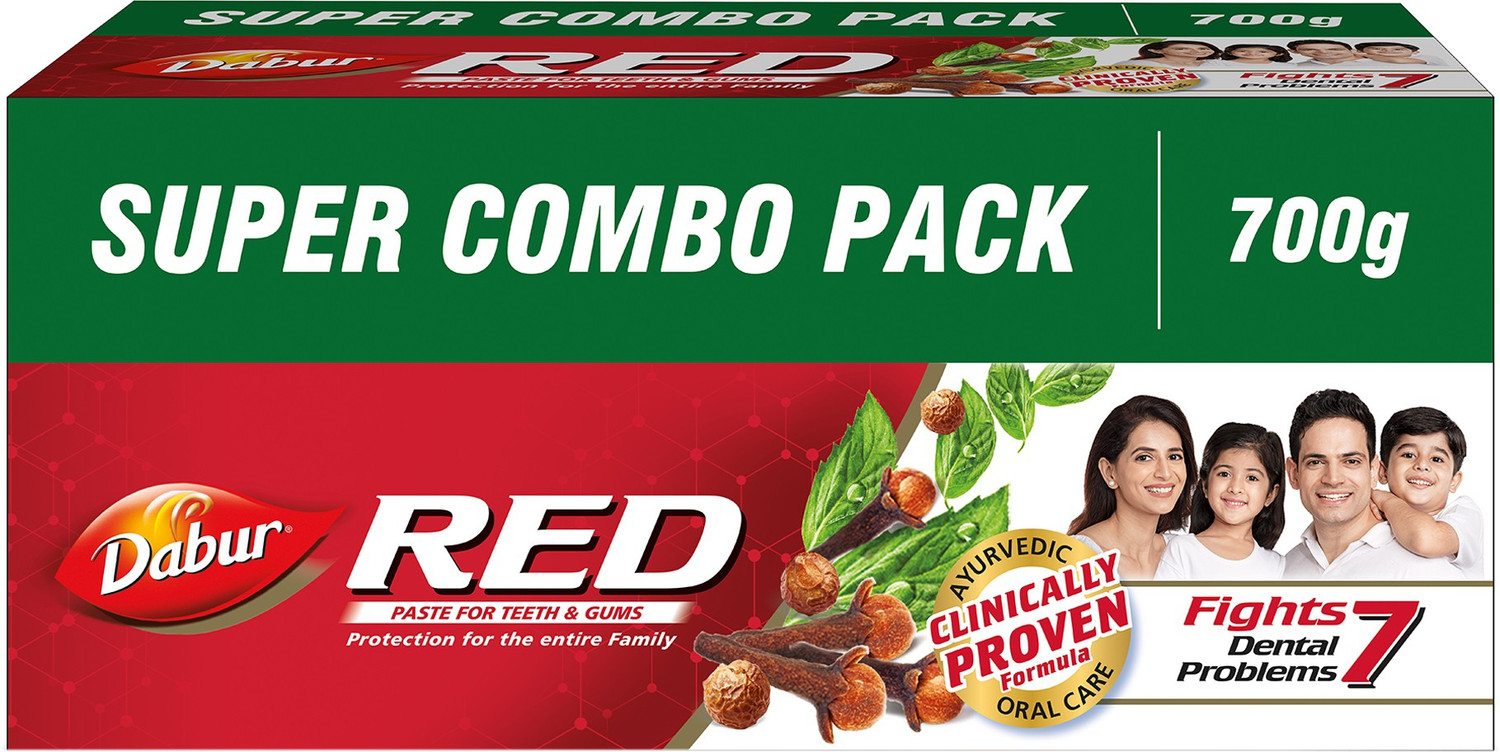 Image of Dabur Red Paste (Combo Pack- 175g x 4) |Complete Cavity Protection |13 Ayurvedic Herbs Toothpaste