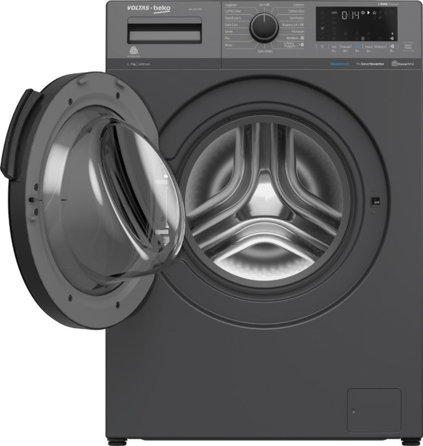 Image of Voltas Beko by A Tata Product 7 kg with Wi-Fi Enabled Fully Automatic Front Load Washing Machine with In-built Heater Grey