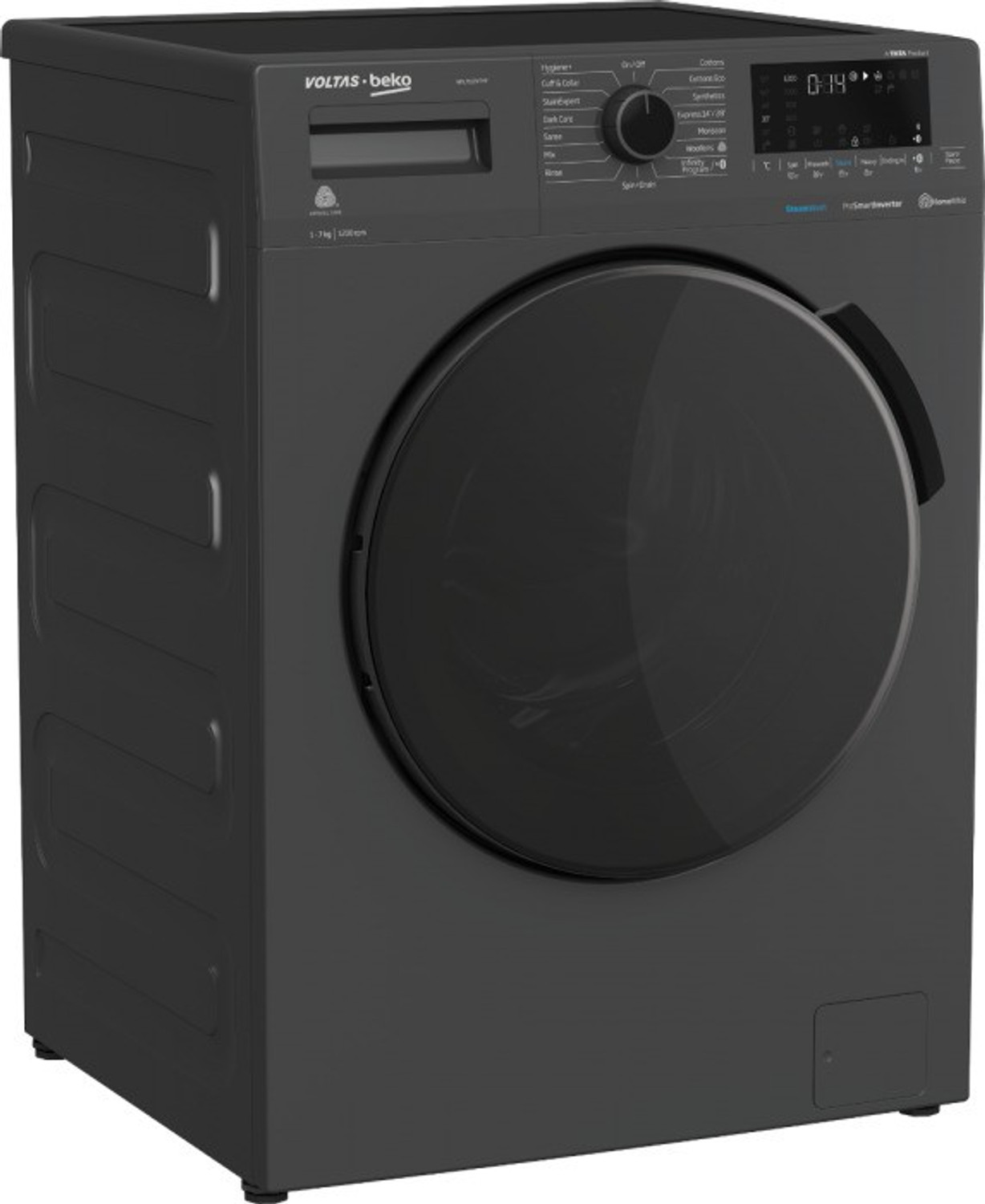 Image of Voltas Beko by A Tata Product 7 kg with Wi-Fi Enabled Fully Automatic Front Load Washing Machine with In-built Heater Grey