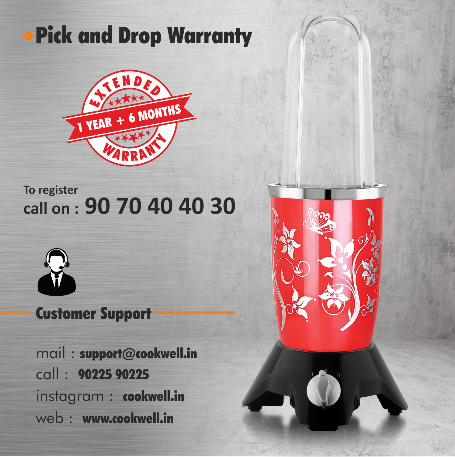 Image of cookwell Bullet 600 W Juicer Mixer Grinder