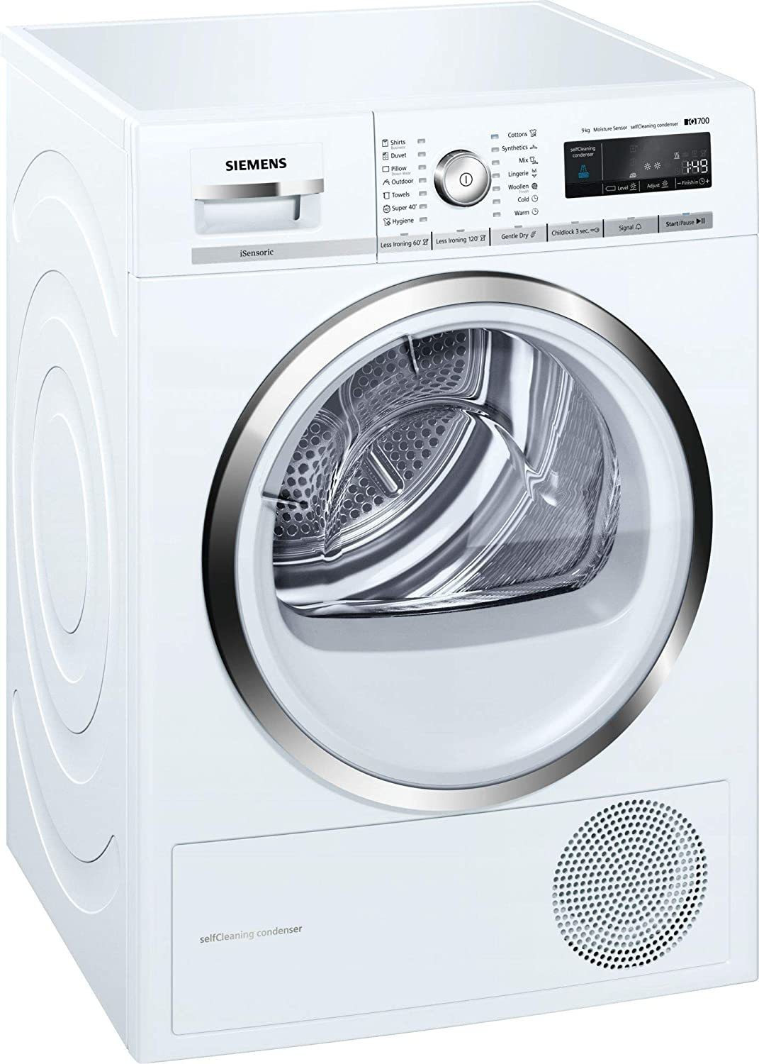 Image of Siemens 9 kg with 99.9% Dry Clothes Dryer with In-built Heater White