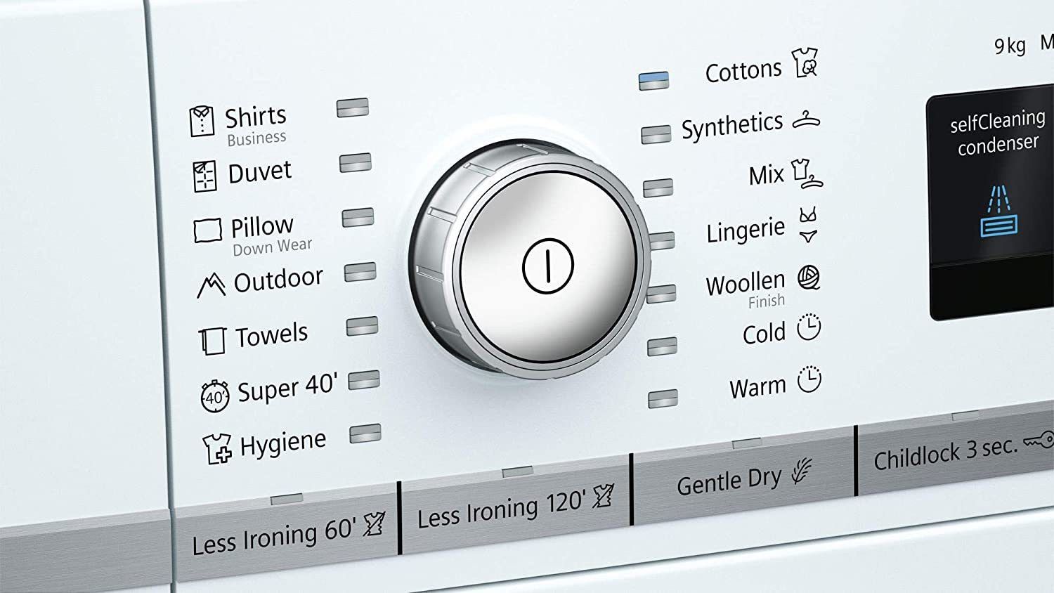 Image of Siemens 9 kg with 99.9% Dry Clothes Dryer with In-built Heater White