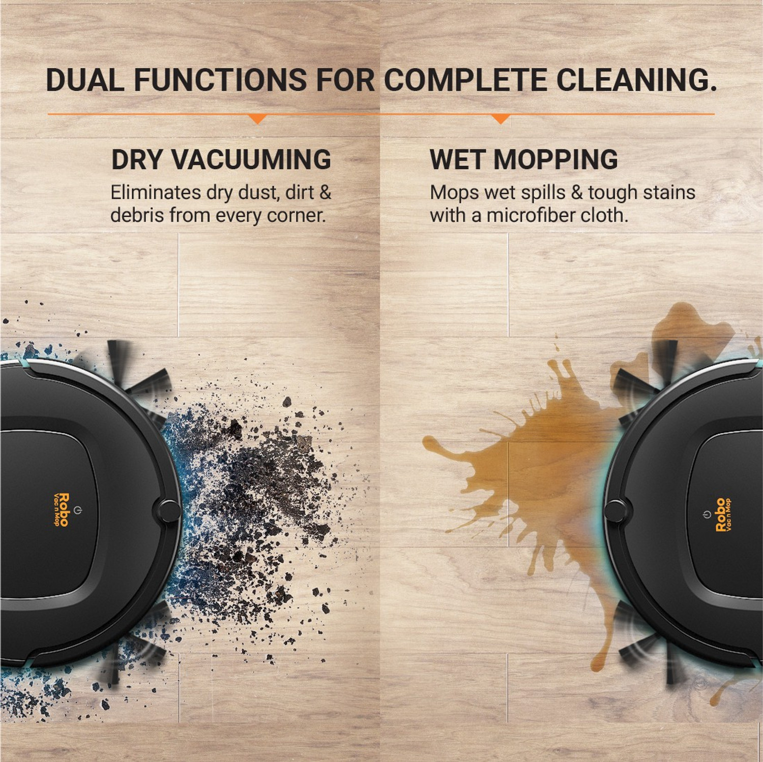 EUREKA FORBES Robo Vac N Mop Robotic Floor Cleaner with 2 in 1 Mopping