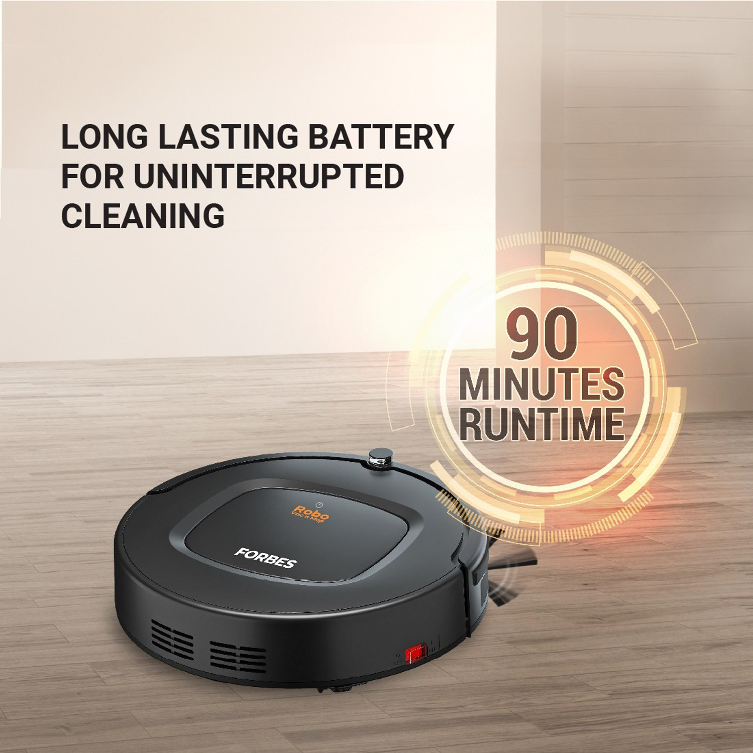 EUREKA FORBES Robo Vac N Mop Robotic Floor Cleaner with 2 in 1 Mopping and Vacuum, Anti