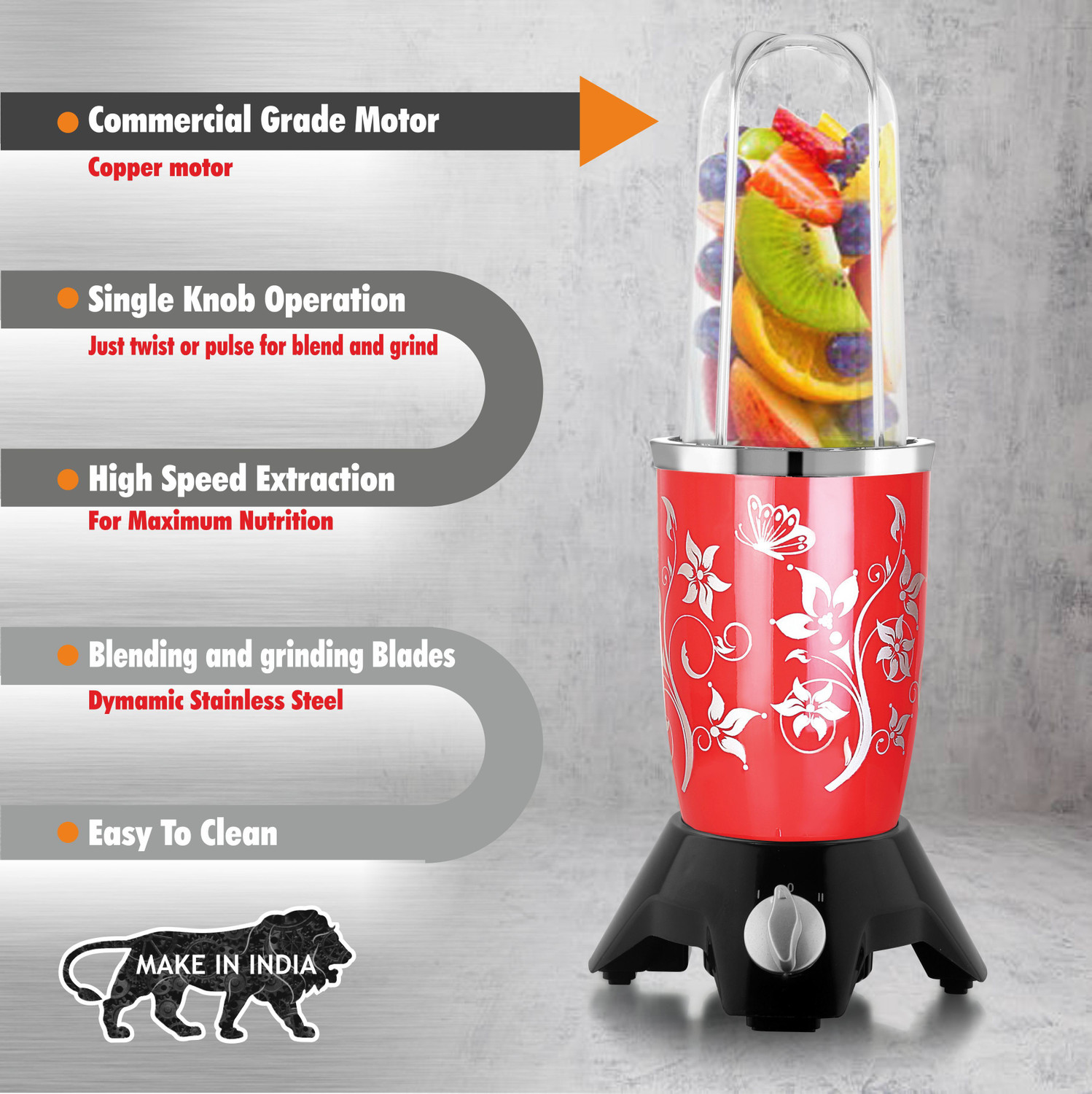 Image of cookwell Bullet 600 W Juicer Mixer Grinder