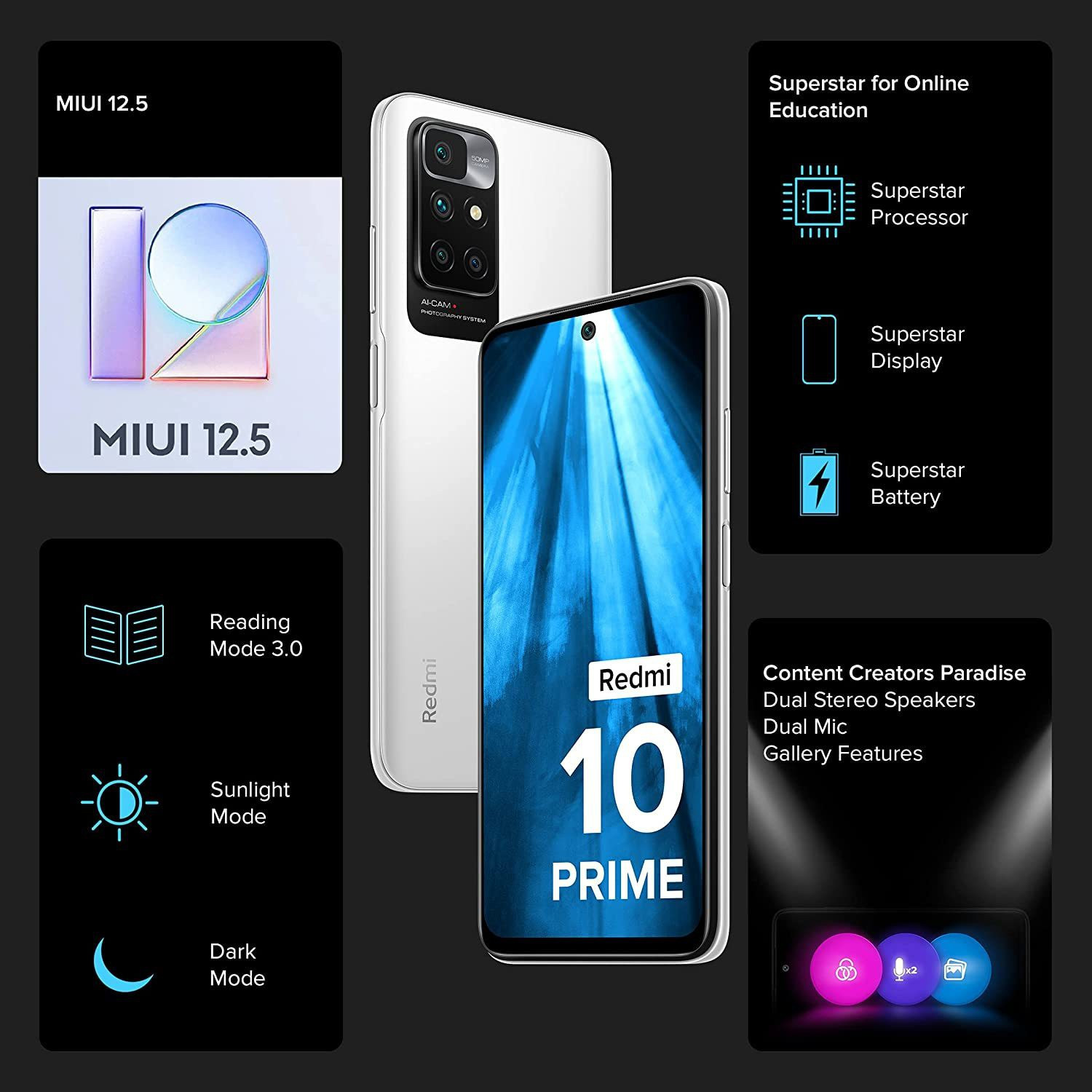 Image of REDMI 10 Prime (Astral White, 64 GB)