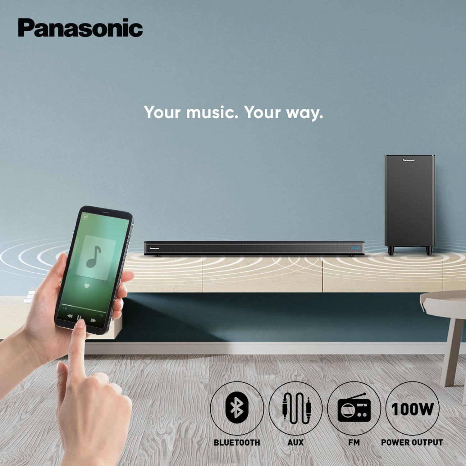 Image of Panasonic SC-HTB76GW-K 100 W Bluetooth Soundbar