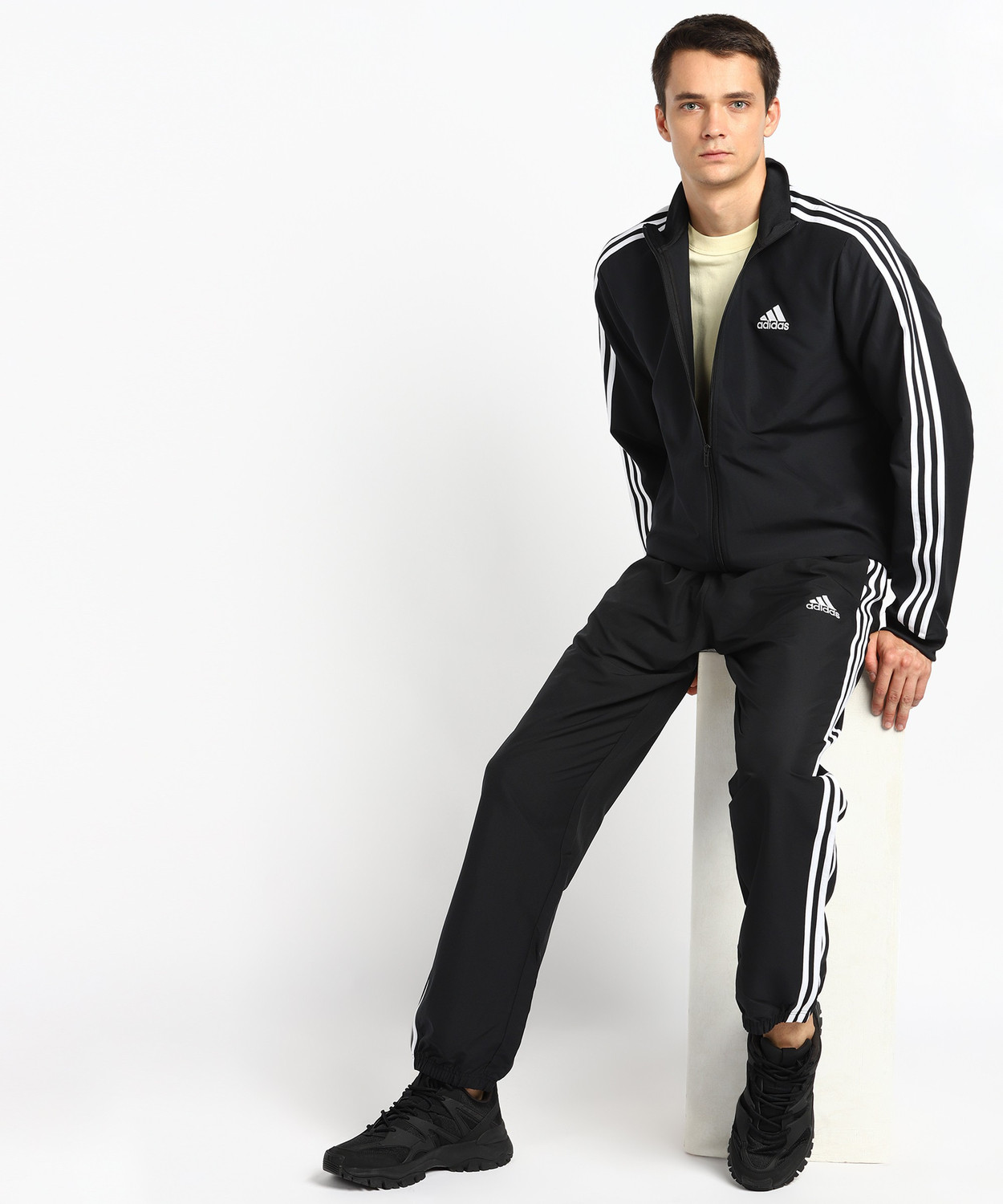 Adidas solid sales men's track suit