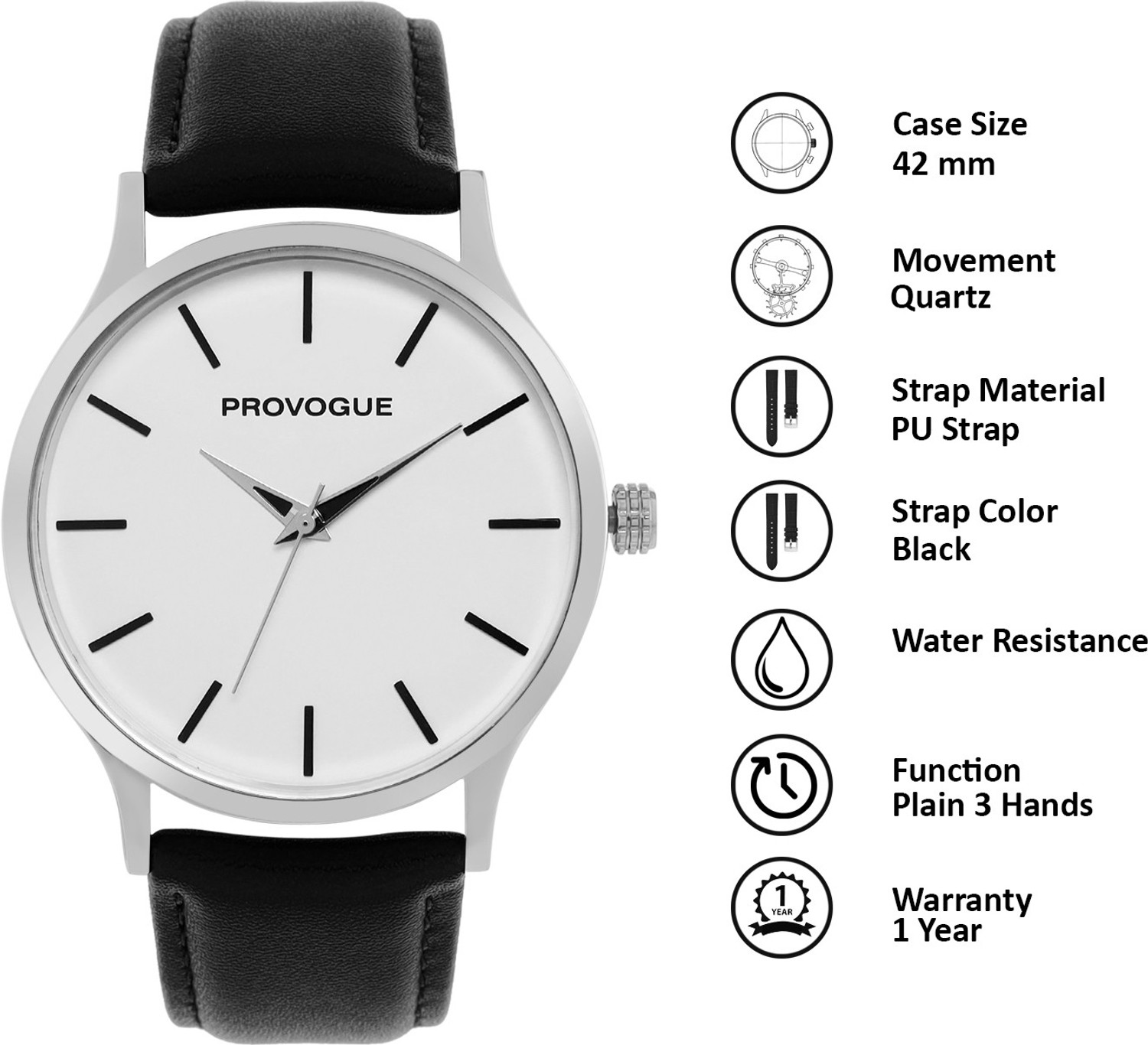 Image of PROVOGUE Analog wrist watches for men Provogue Classy look premium quality semi water resistant wrist Analog Watch - For Men