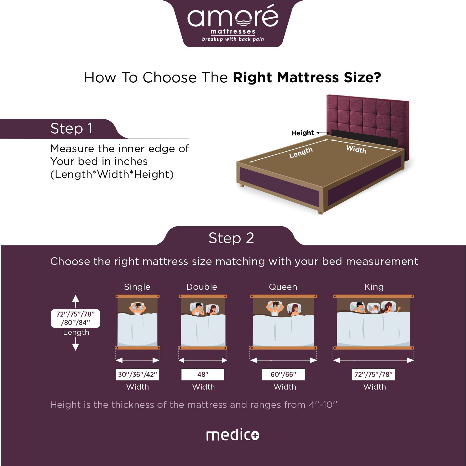 Image of Amore International Medico Eurotop 6 inch Single Bonnell Spring Mattress