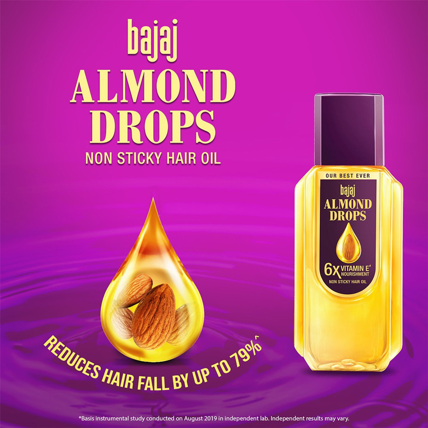 Image of BAJAJ Almond Drops Hair Oil enriched with 6X Vitamin E, Reduces Hair Fall Hair Oil