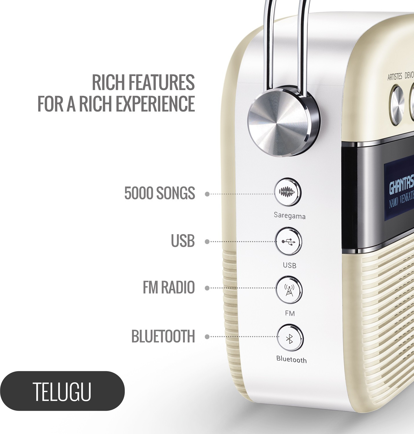 Image of SAREGAMA Carvaan Telugu 10 W Bluetooth Speaker