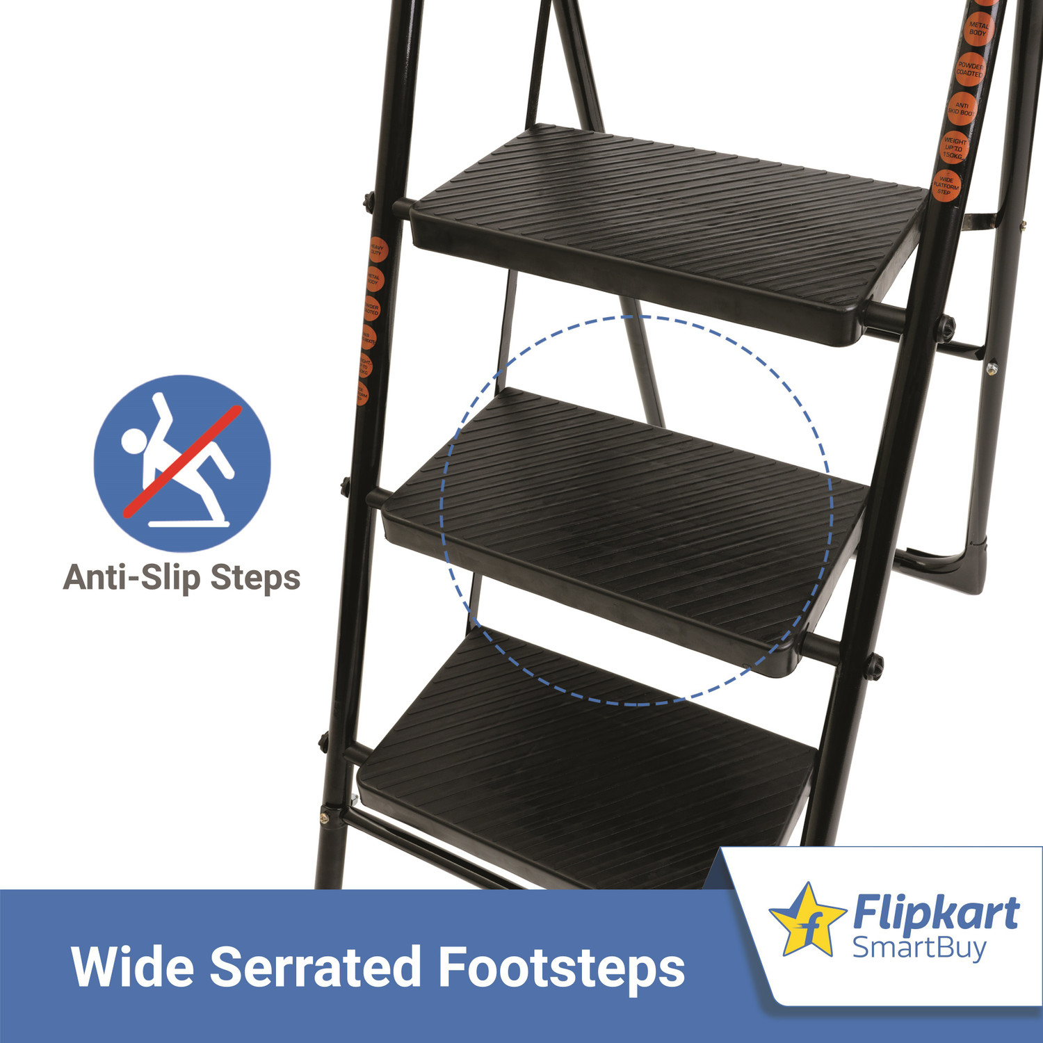 Image of Flipkart SmartBuy 4 Step Kitchen platform ladder Steel Ladder