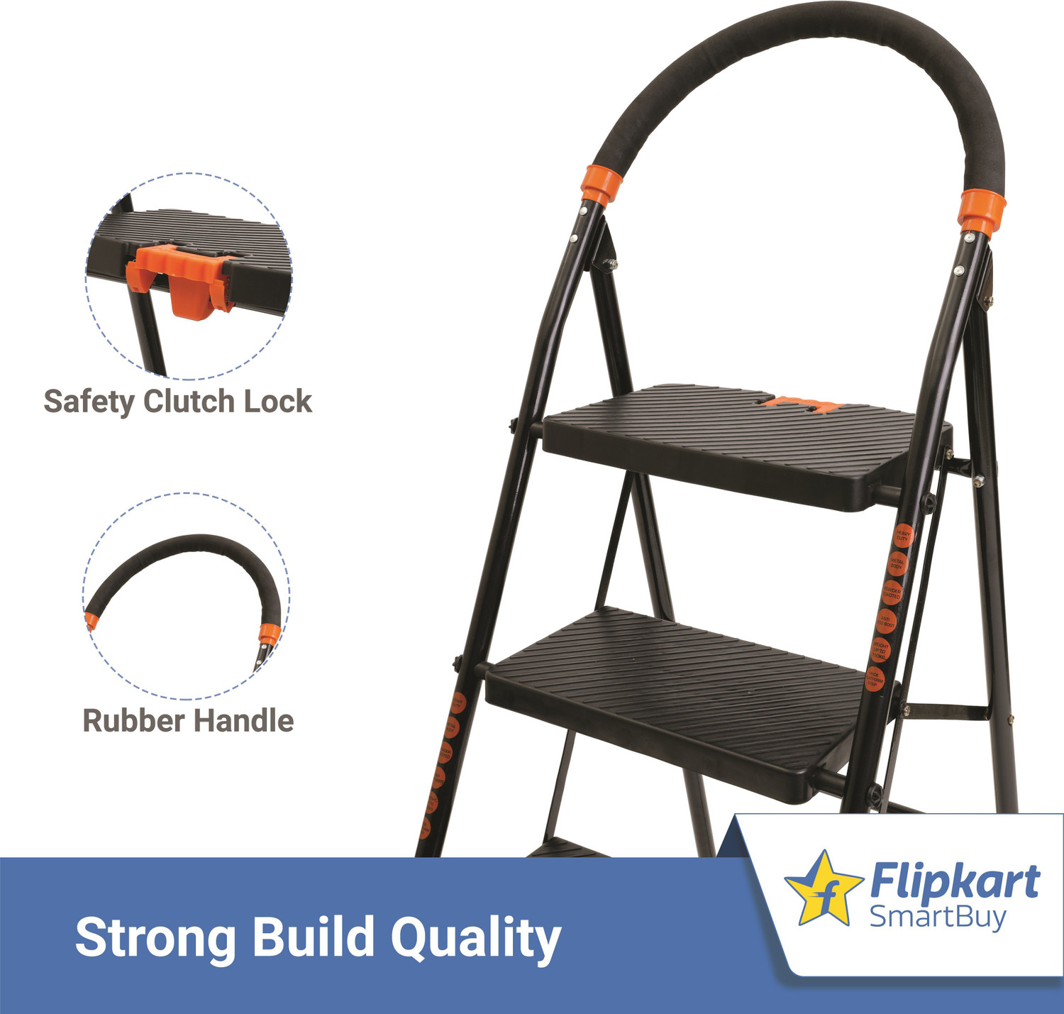 Image of Flipkart SmartBuy 4 Step Kitchen platform ladder Steel Ladder