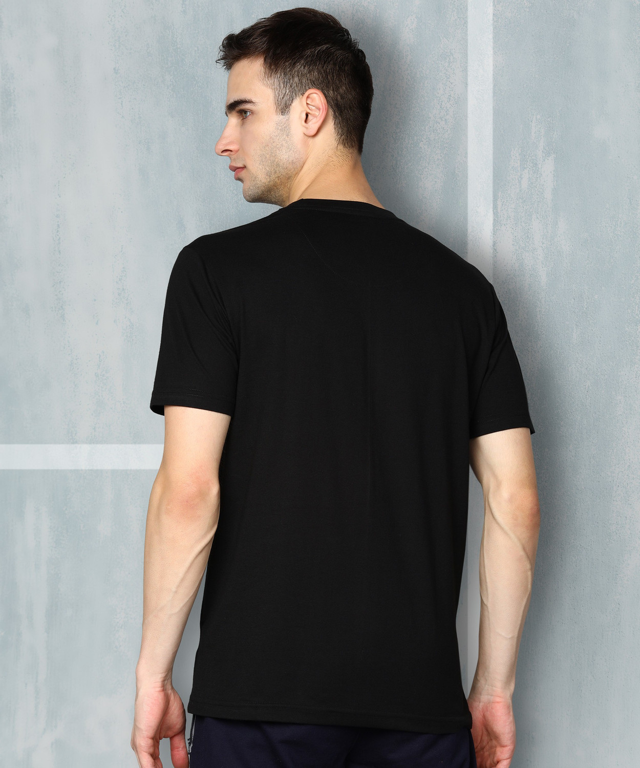 Image of M7 By Metronaut Printed Men Round Neck Black T-Shirt