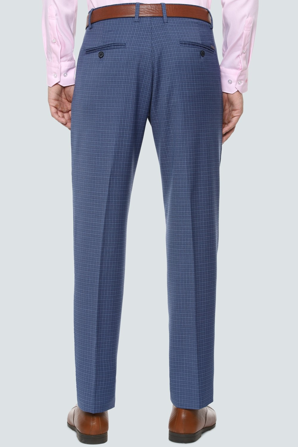 Image of LOUIS PHILIPPE Gods & Kings Regular Fit Men Dark Blue Trousers