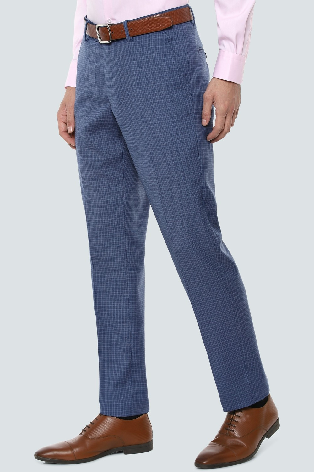 Image of LOUIS PHILIPPE Gods & Kings Regular Fit Men Dark Blue Trousers