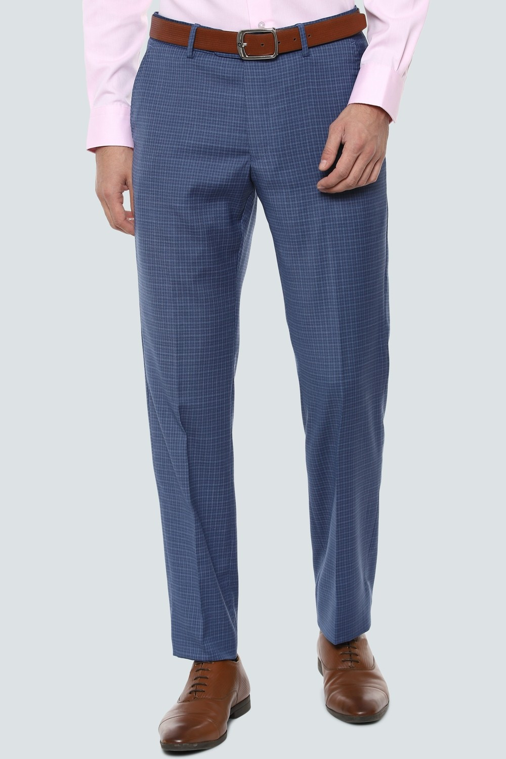 Image of LOUIS PHILIPPE Gods & Kings Regular Fit Men Dark Blue Trousers