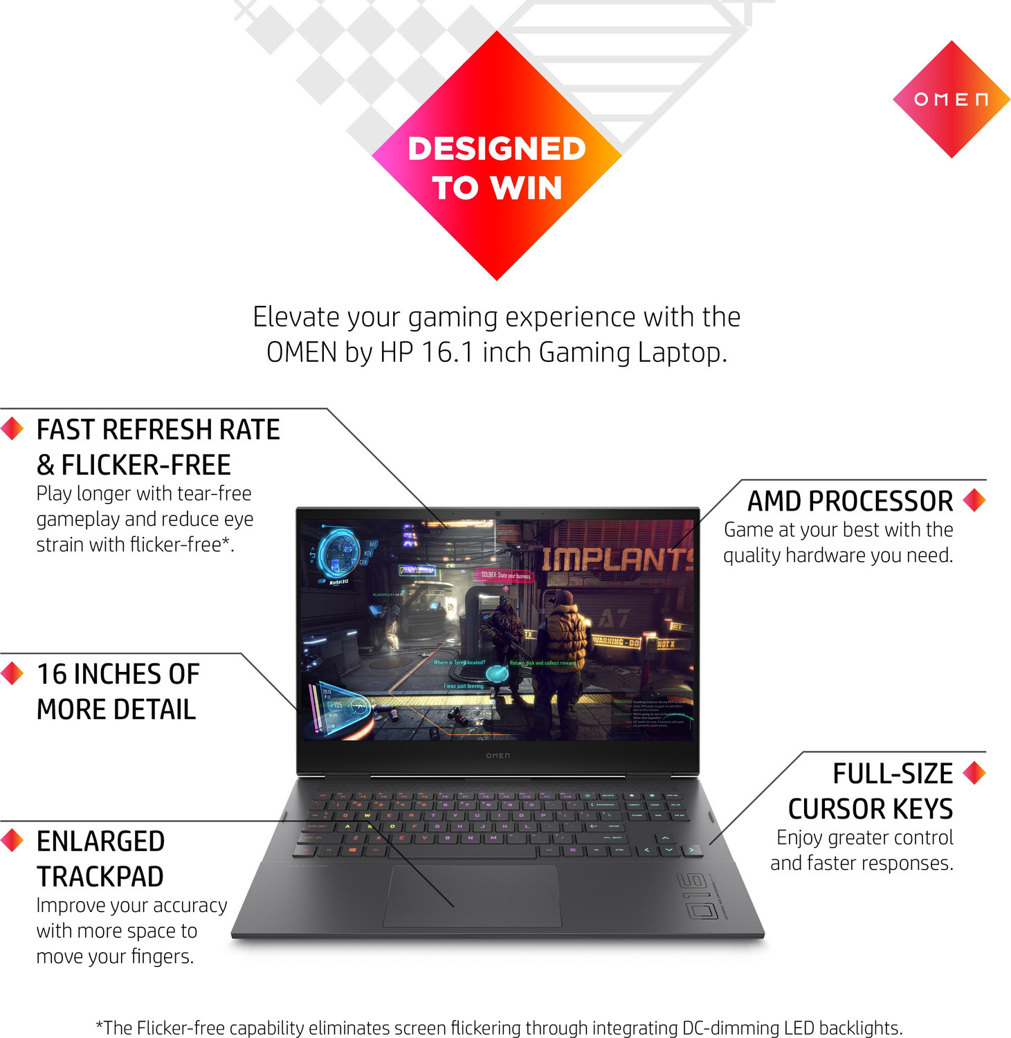 Image of HP OMEN AMD Ryzen 7 Octa Core AMD R7-5800H - (16 GB /1 TB SSD /Windows 11 Home /AMD Radeon RX 6600M) 16-C0140AX Gaming Laptop
