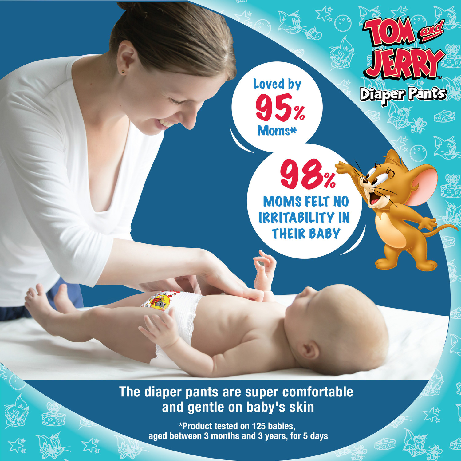 Image of TOM & JERRY Diaper Pants with Wetness Indicator - L