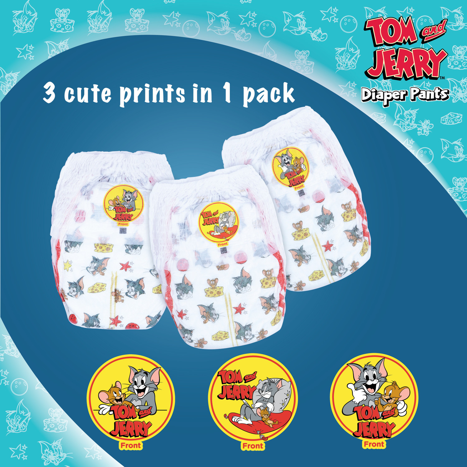 Image of TOM & JERRY Diaper Pants with Wetness Indicator - L