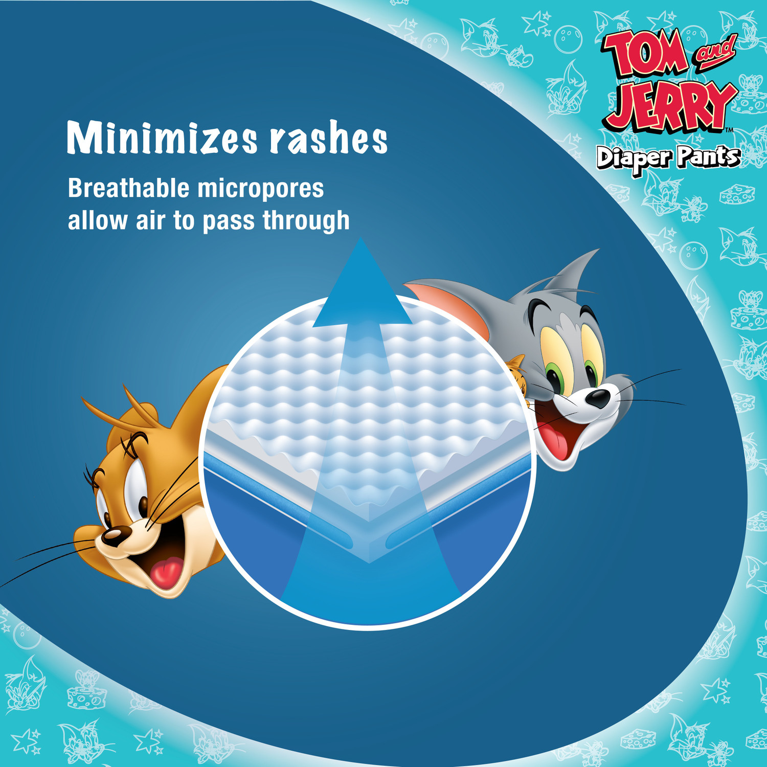 Image of TOM & JERRY Diaper Pants with Wetness Indicator - L