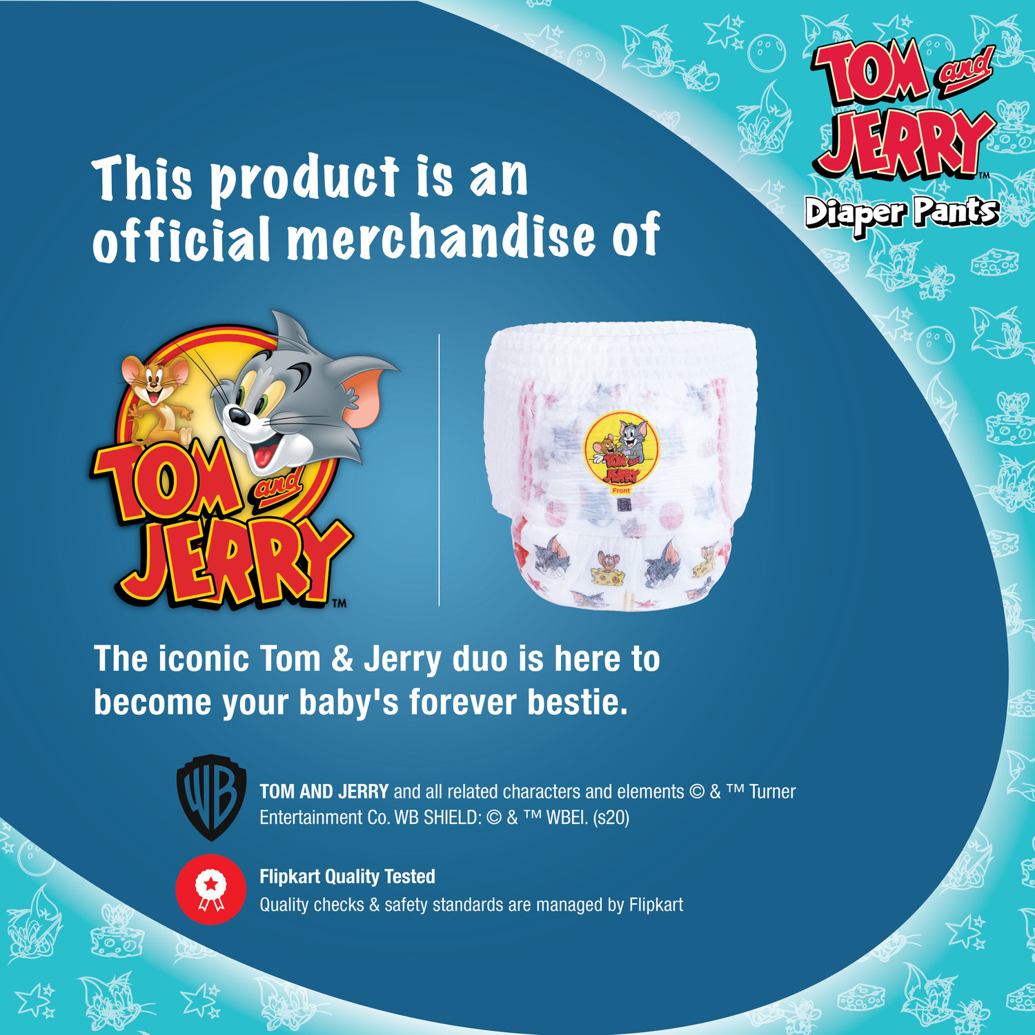 Image of TOM & JERRY Diaper Pants with Wetness Indicator - L