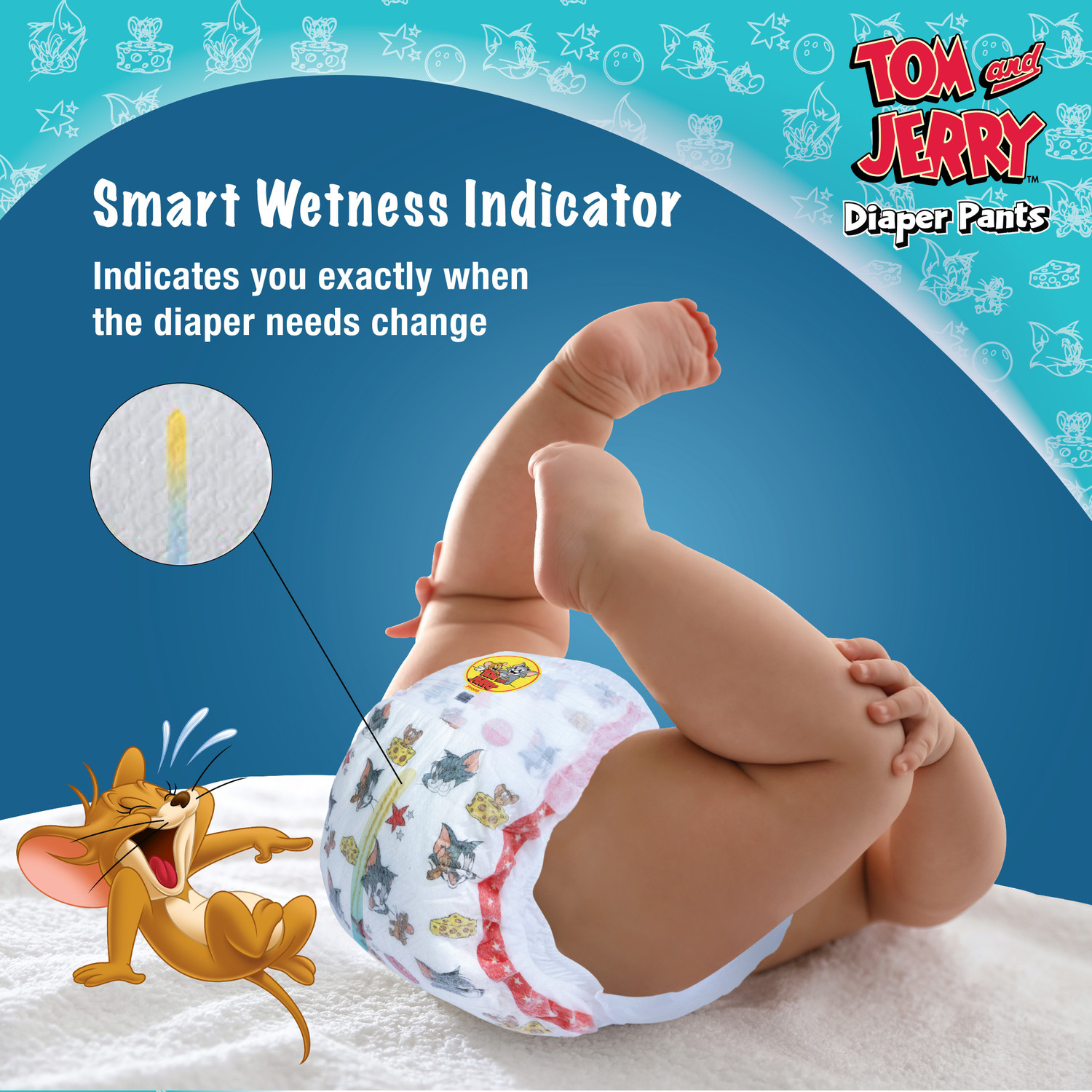 Image of TOM & JERRY Diaper Pants with Wetness Indicator - L