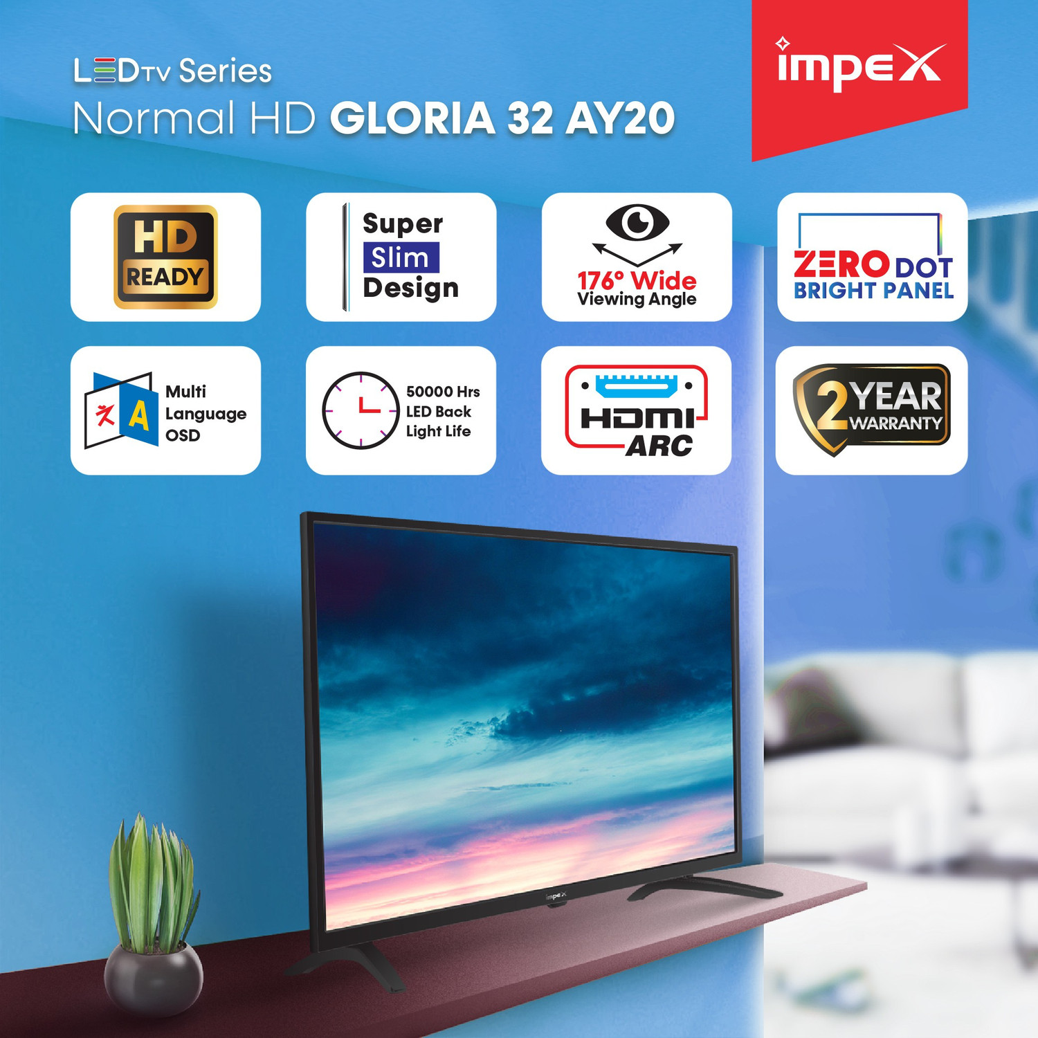 Image of IMPEX Gloria Series 81.28 cm (32 inch) HD Ready LED TV