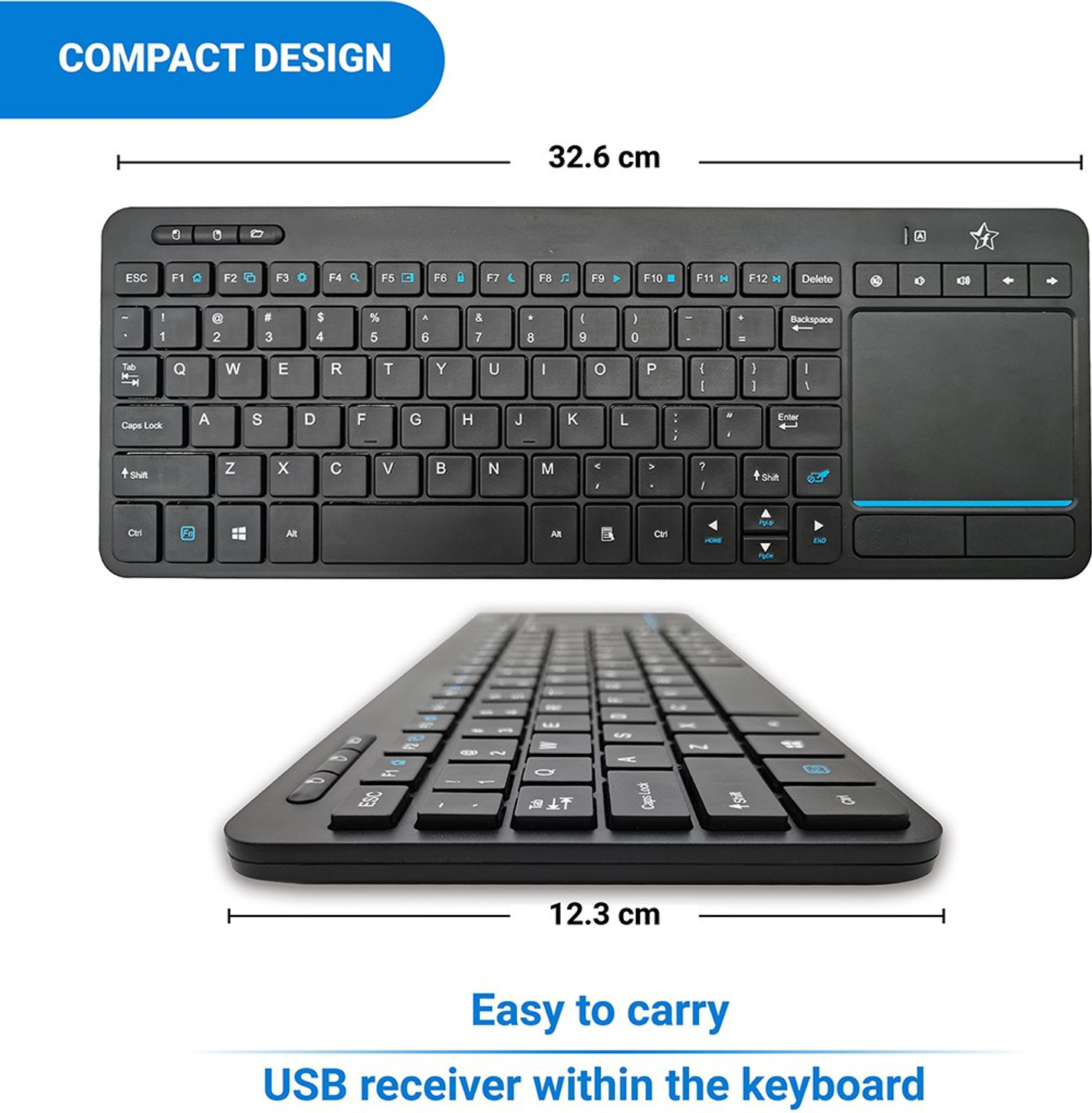 Image of Flipkart SmartBuy KG3616- Keyboard with Touchpad | Wireless Standard Multi-device Keyboard Compatible with Desktop, Laptop, Mac