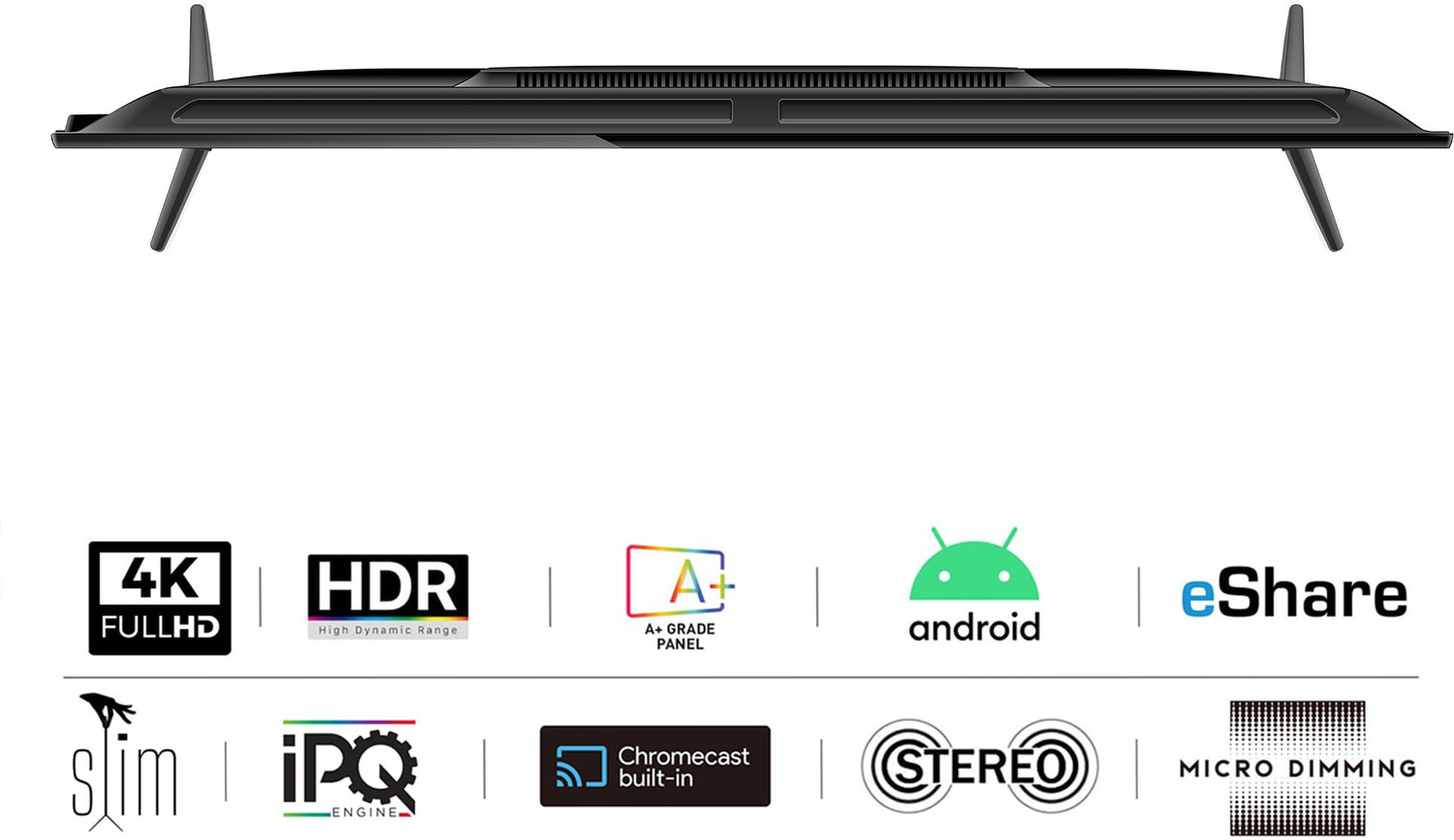 Image of Dyanora 127 cm (50 inch) Ultra HD (4K) LED Smart Android Based TV with Noise Reduction, Android 9.0, Google Voice Assistant, Dolby Surround Sound (DY-LD50U3S-1)