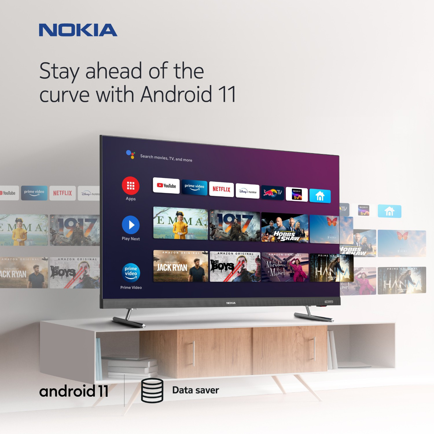 Image of Nokia 109 cm (43 inch) Ultra HD 4K LED Smart Android TV with Sound by Onkyo and Dolby Atmos