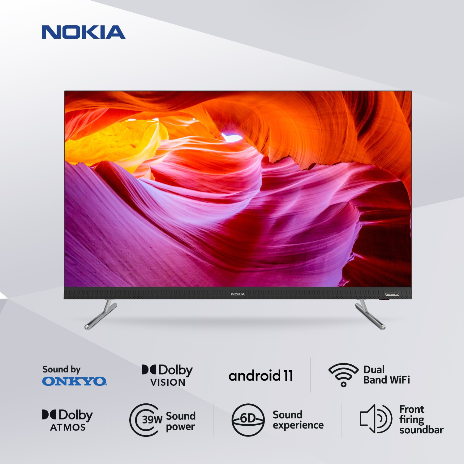 Image of Nokia 109 cm (43 inch) Ultra HD 4K LED Smart Android TV with Sound by Onkyo and Dolby Atmos