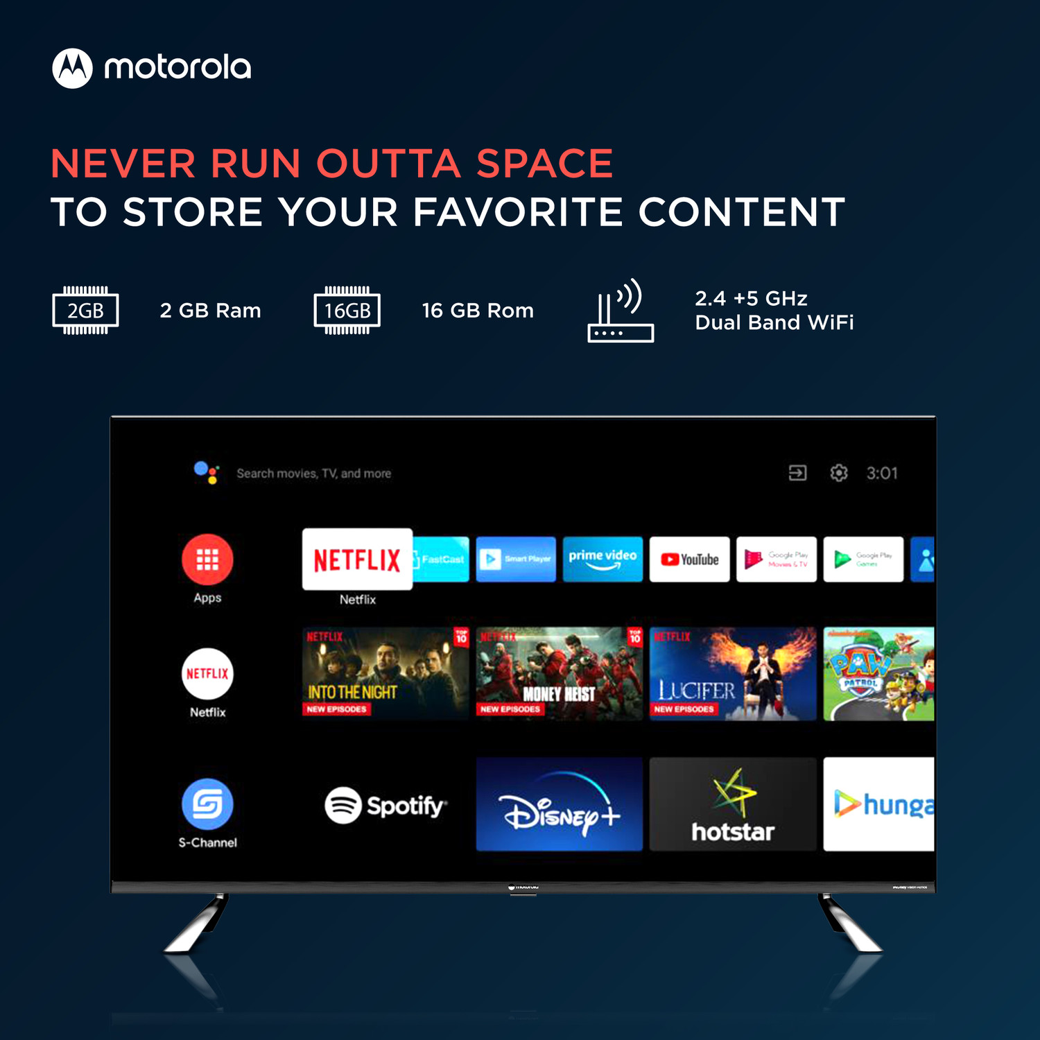 Image of MOTOROLA Revou-Q 139 cm (55 inch) QLED Ultra HD (4K) Smart Android TV with Wireless Gamepad