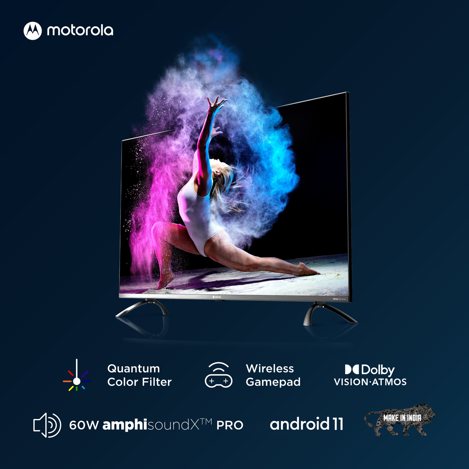 Image of MOTOROLA Revou-Q 139 cm (55 inch) QLED Ultra HD (4K) Smart Android TV with Wireless Gamepad
