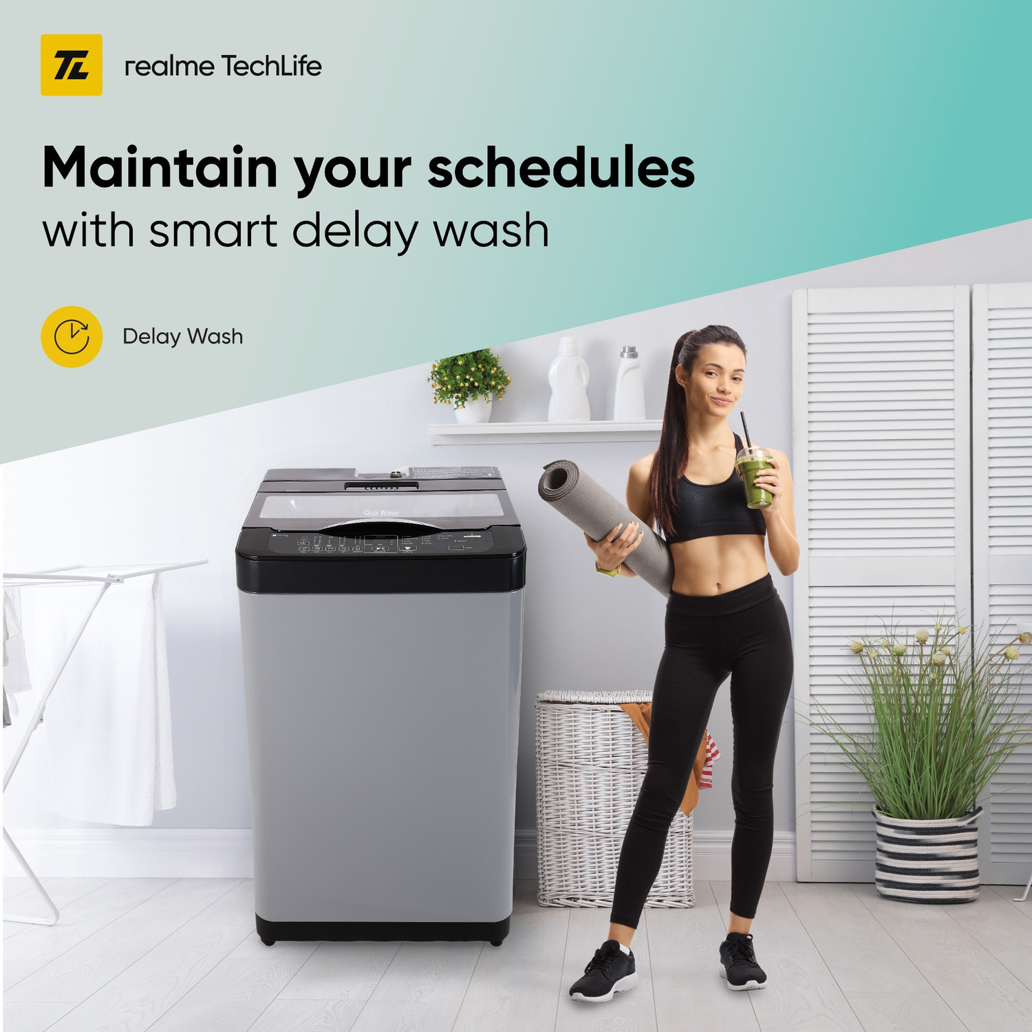 Image of realme TechLife 8 kg 5 Star Rating Fully Automatic Top Load Washing Machine with In-built Heater Grey