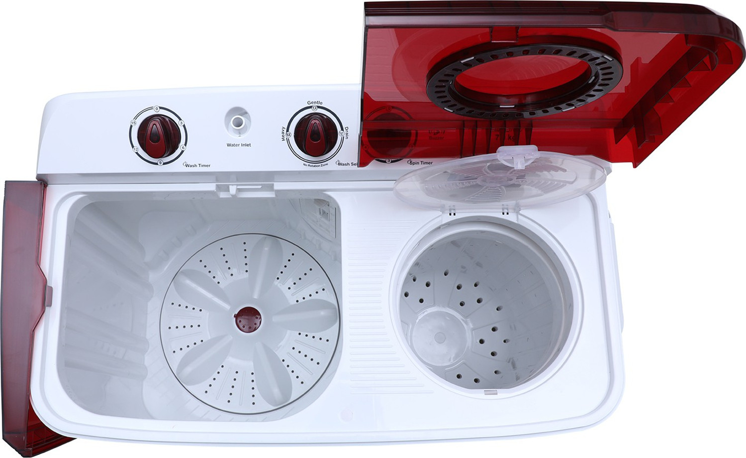 Image of Intex 7 kg Semi Automatic Top Load Washing Machine Red, White