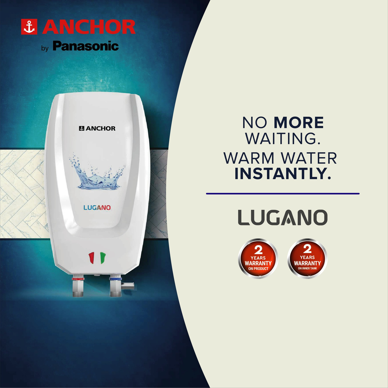 Anchor By Panasonic 3 L Instant Water Geyser (3L Lugano Instant Geyser