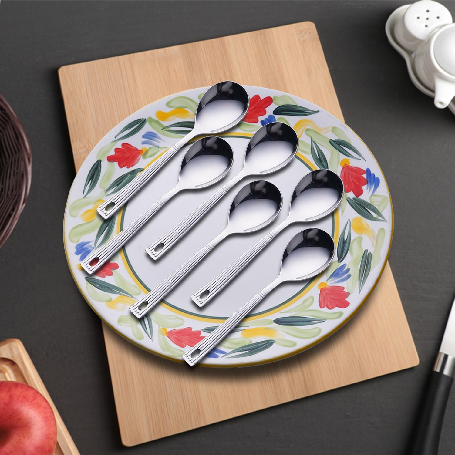 Image of ATROCK Spoon set of 6 Stainless Steel Table Spoon Set (Pack of 6)