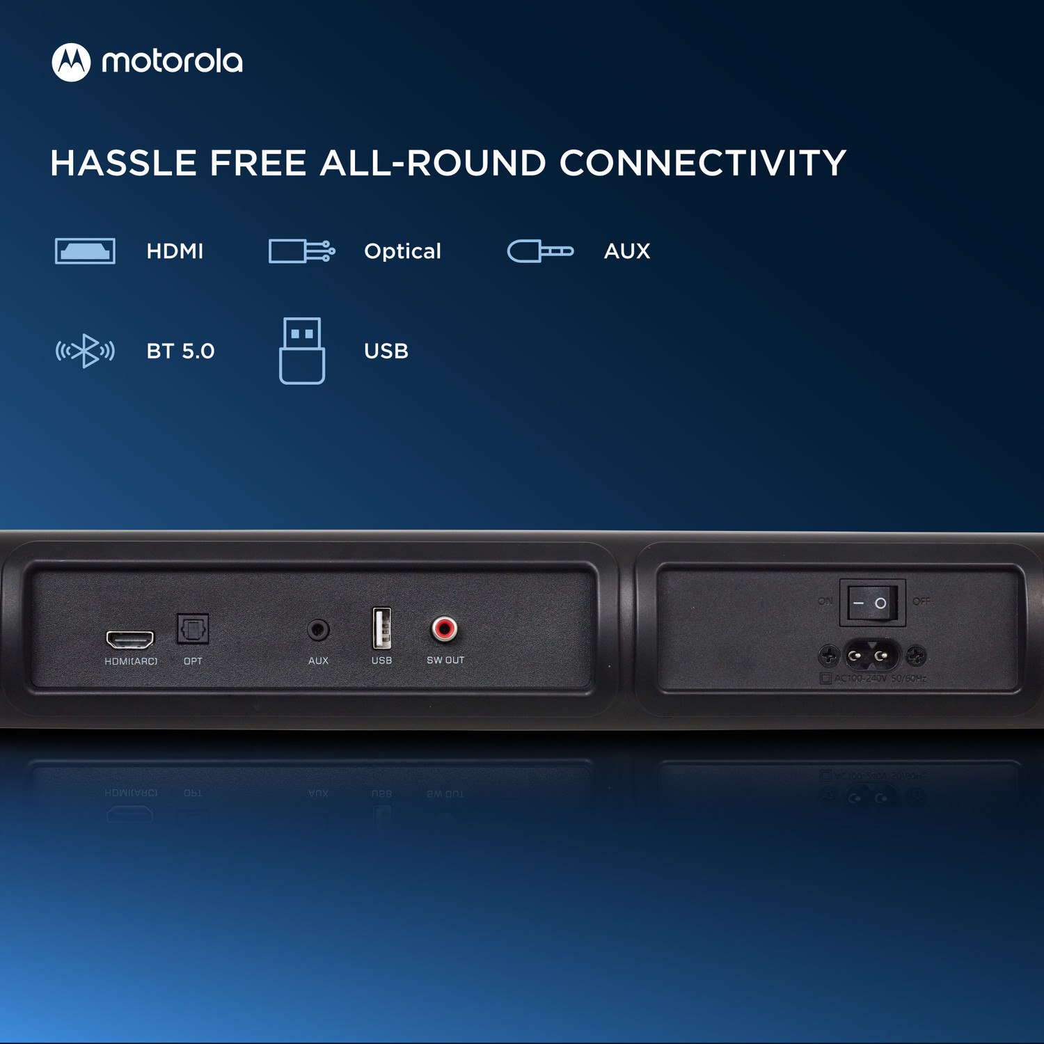 Image of MOTOROLA AmphisoundX with HDMI Arc 100 W Bluetooth Soundbar